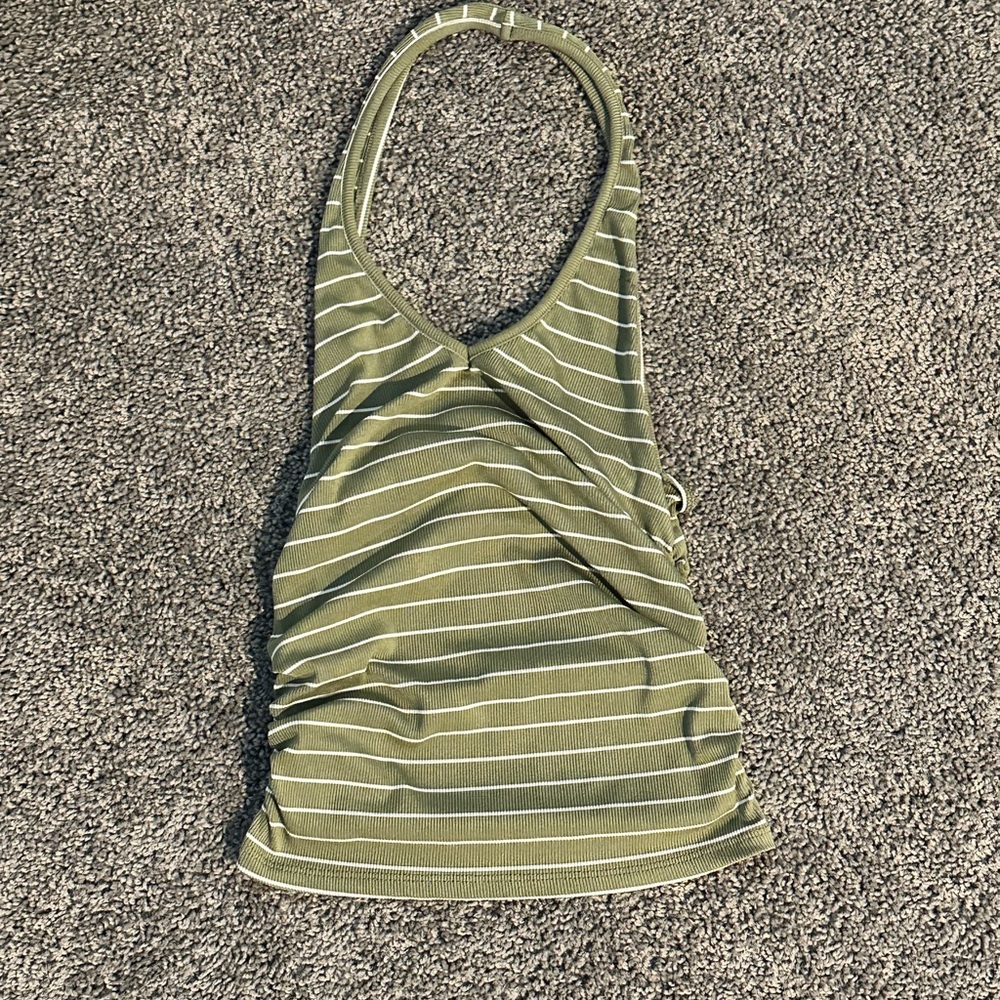 Striped Green Halter Top